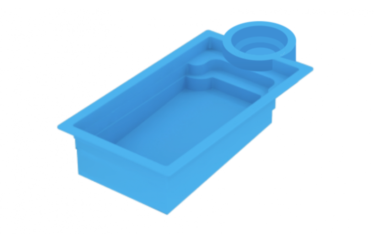 Piscina de fibra con jacuzzi