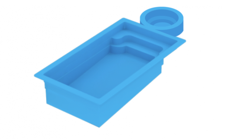 Piscina de fibra con jacuzzi